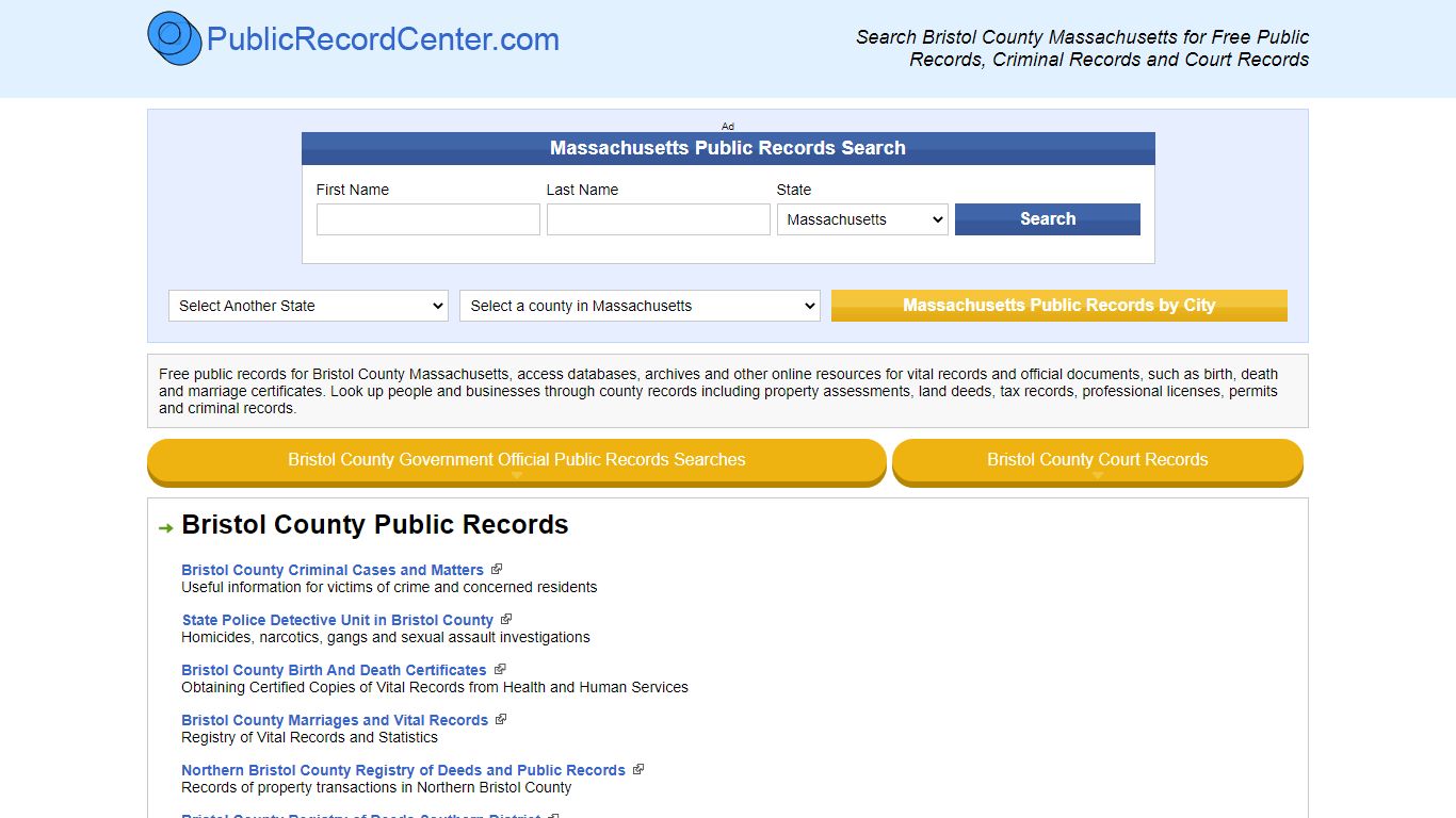 Bristol County Massachusetts Free Public Records - Court Records ...