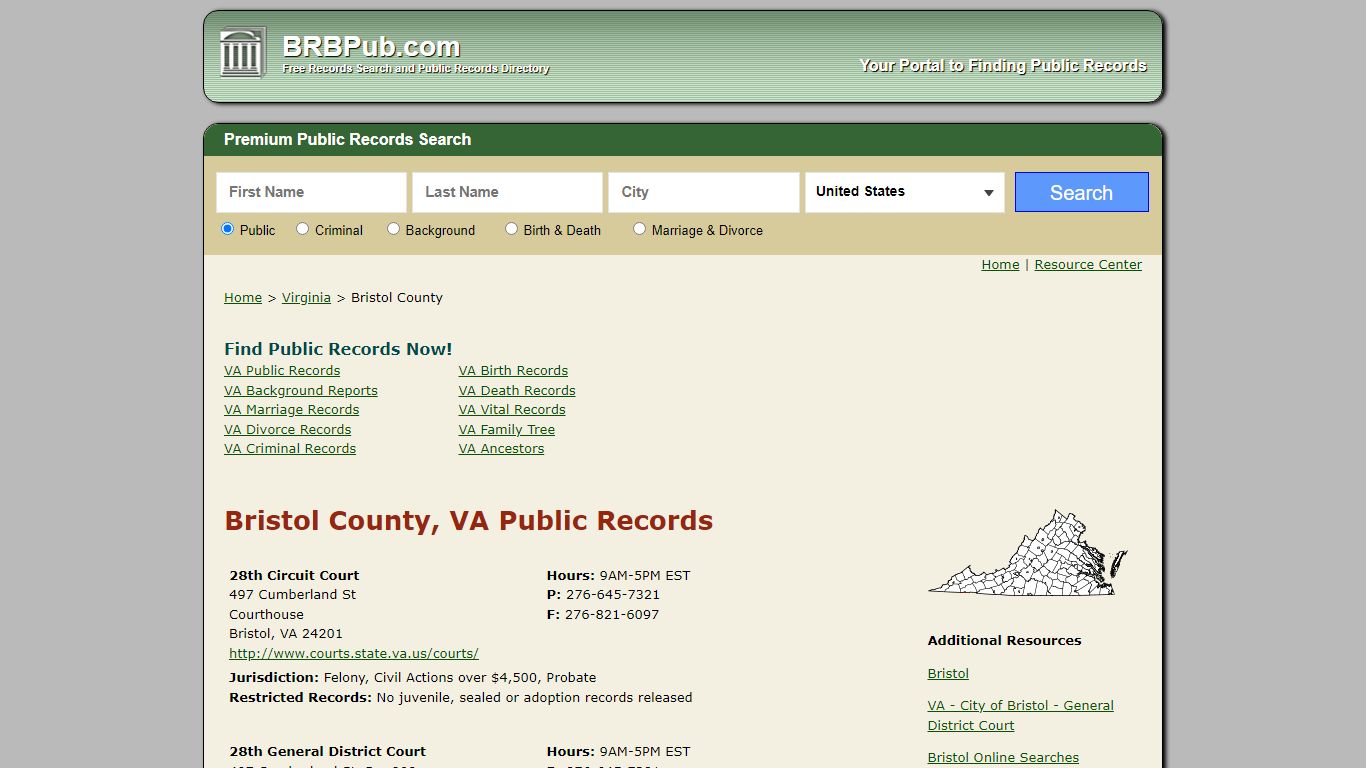 Bristol County Public Records | Search Virginia Government Databases