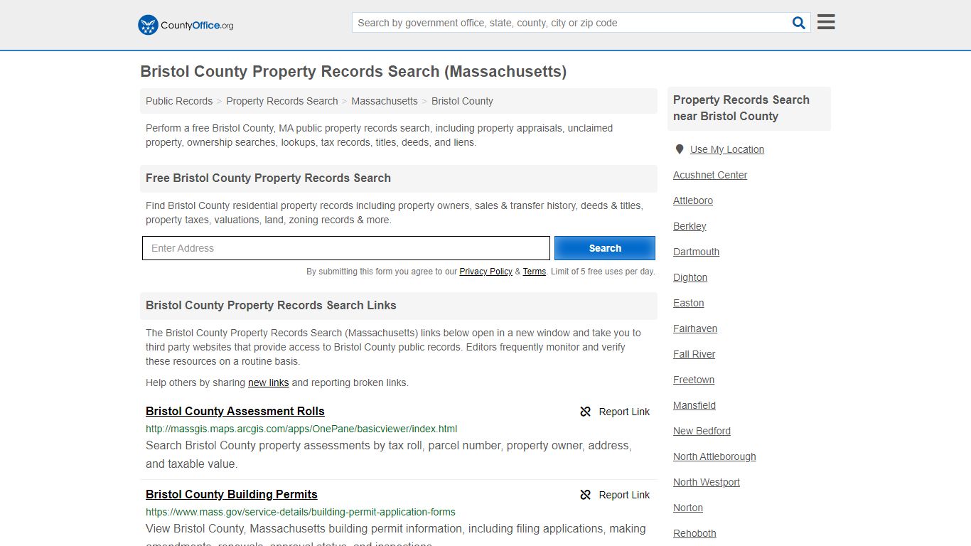 Bristol County Property Records Search (Massachusetts) - County Office